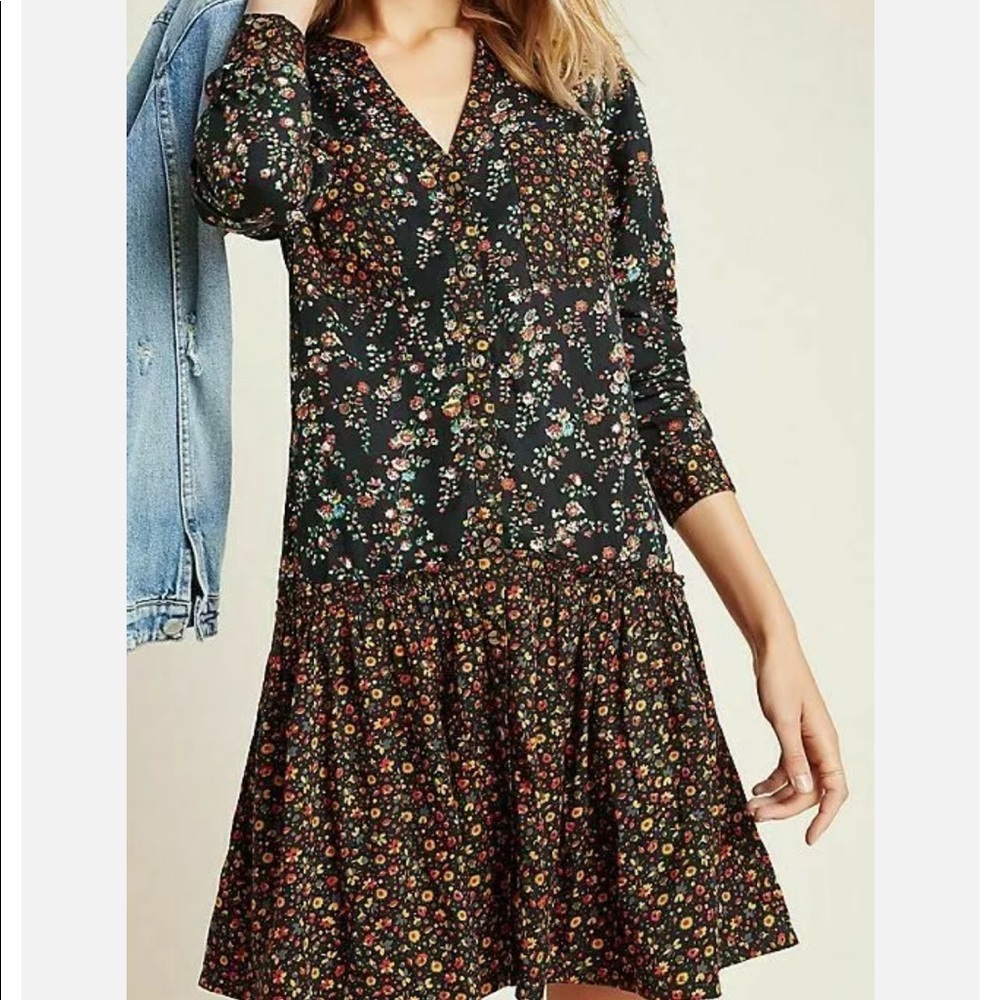 Anthropologie Floral Button Down Dress